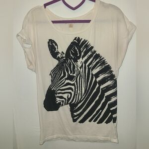 Forever 21 Zebra Top With Gems